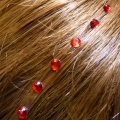 Strass cheveux rouge ruby 