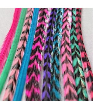 10 feathers gilr mix 25-30cm