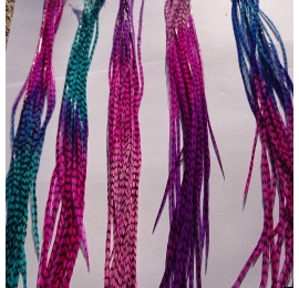 100 feathers tie n dye 25-32 cm