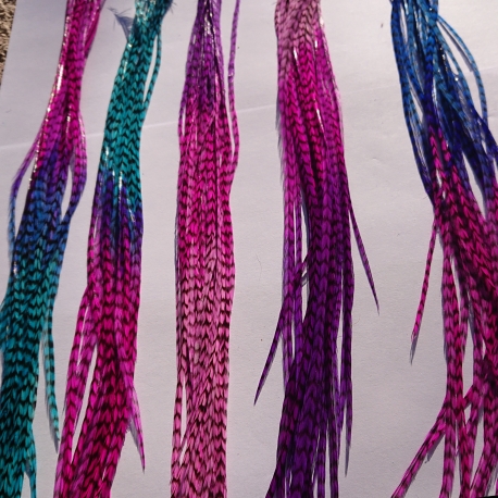 100 feathers tie n dye 25-32 cm