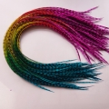 PROMO 10 plumes Arc en ciel FINES 30++ cm très longues, rayées